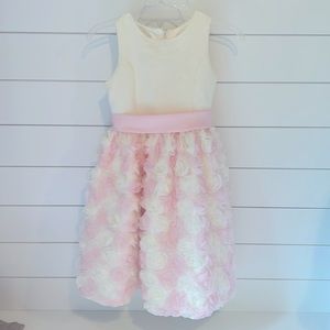Girls party dress pink and cream
